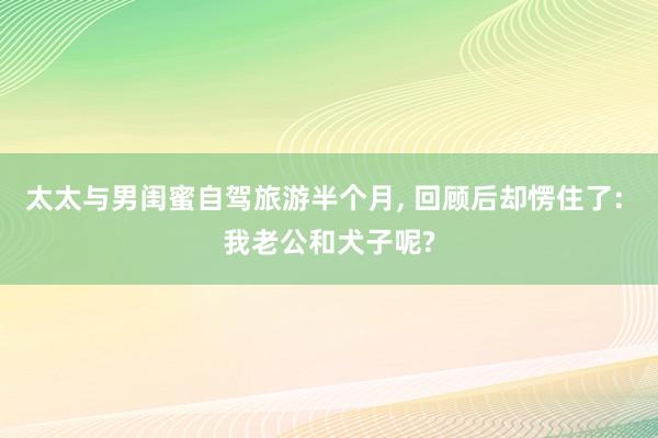 太太与男闺蜜自驾旅游半个月, 回顾后却愣住了: 我老公和犬子呢?