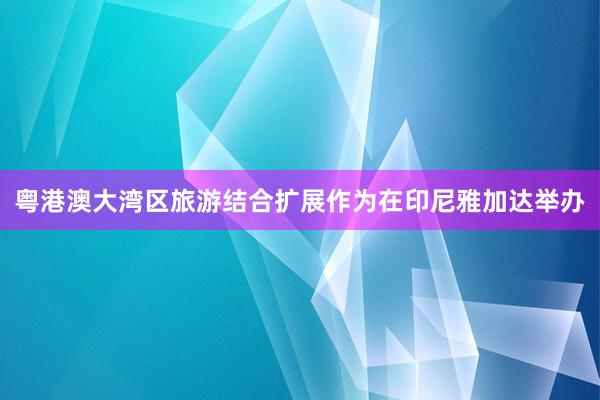 粤港澳大湾区旅游结合扩展作为在印尼雅加达举办